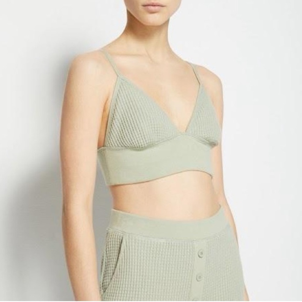 JONATHAN SIMKHAI Juliette Waffle Bralette In Willow